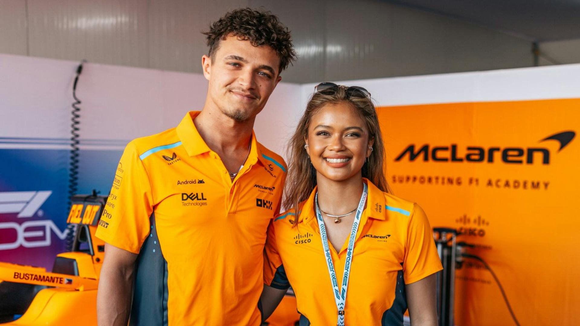 Proudly Papaya: McLaren star Lando Norris meets Bianca Bustamante ahead of F1 Academy start